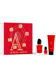 Giorgio Armani Sí Passione parfémovaná voda 50 ml + tělové mléko 75 ml + parfémovaná voda 7 ml miniatura, dárková sada pro ženy