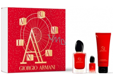 Giorgio Armani Sí Passione parfémovaná voda 50 ml + tělové mléko 75 ml + parfémovaná voda 7 ml miniatura, dárková sada pro ženy