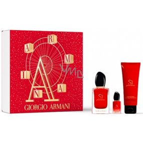 Giorgio Armani Sí Passione eau de parfum 50 ml + body lotion 75 ml + eau de parfum 7 ml miniature, gift set for women