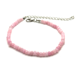 Rose facet bracelet clasp natural stone, ball 4 mm / 21 - 25 cm, love stone