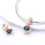 Charm Sterling silver 925 Ostrich rose gold plated, animal bracelet pendant