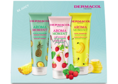 Dermacol Aroma Moment Hawaiian Pineapple shower gel 250 ml + Wild Strawberries shower gel 250 ml + Bahamas Banana shower gel 250 ml, cosmetic set for women