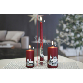 Lima Relief Tree candle burgundy cylinder 22 x 250 mm