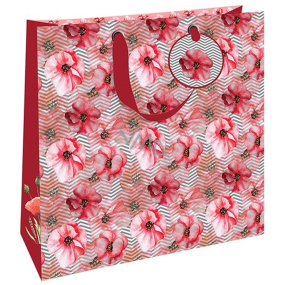 Nekupto Gift paper bag 32,5 x 32,5 x 14 cm Poppies