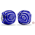 Charm Sterling Silver 925 Blue Rose in Bloom, Bead for Nature Bracelet