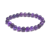 Amethyst bracelet elastic natural stone, bead 8 - 9 mm / 16 - 17 cm, AA quality, stone of kings and bishops