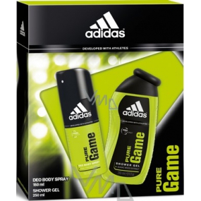 Adidas Pure Game shower gel 250 ml + deodorant spray 150 ml, cosmetic set for men