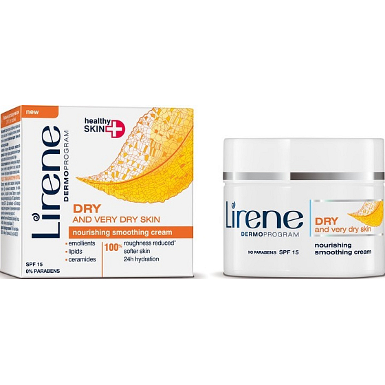 Lirene Healthy Skin + nourishing smoothing cream for dry and very dry skin 50 ml