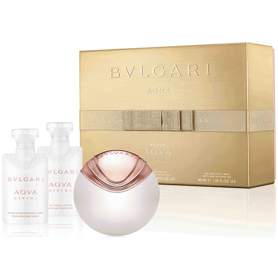 Bvlgari Aqva Divina eau de toilette for women 40 ml + body lotion 40 ml + shower gel 40 ml, gift set