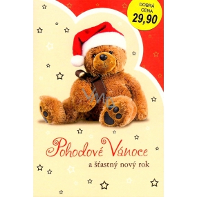 Nekupto Christmas Card Relaxing Christmas Teddy Bear