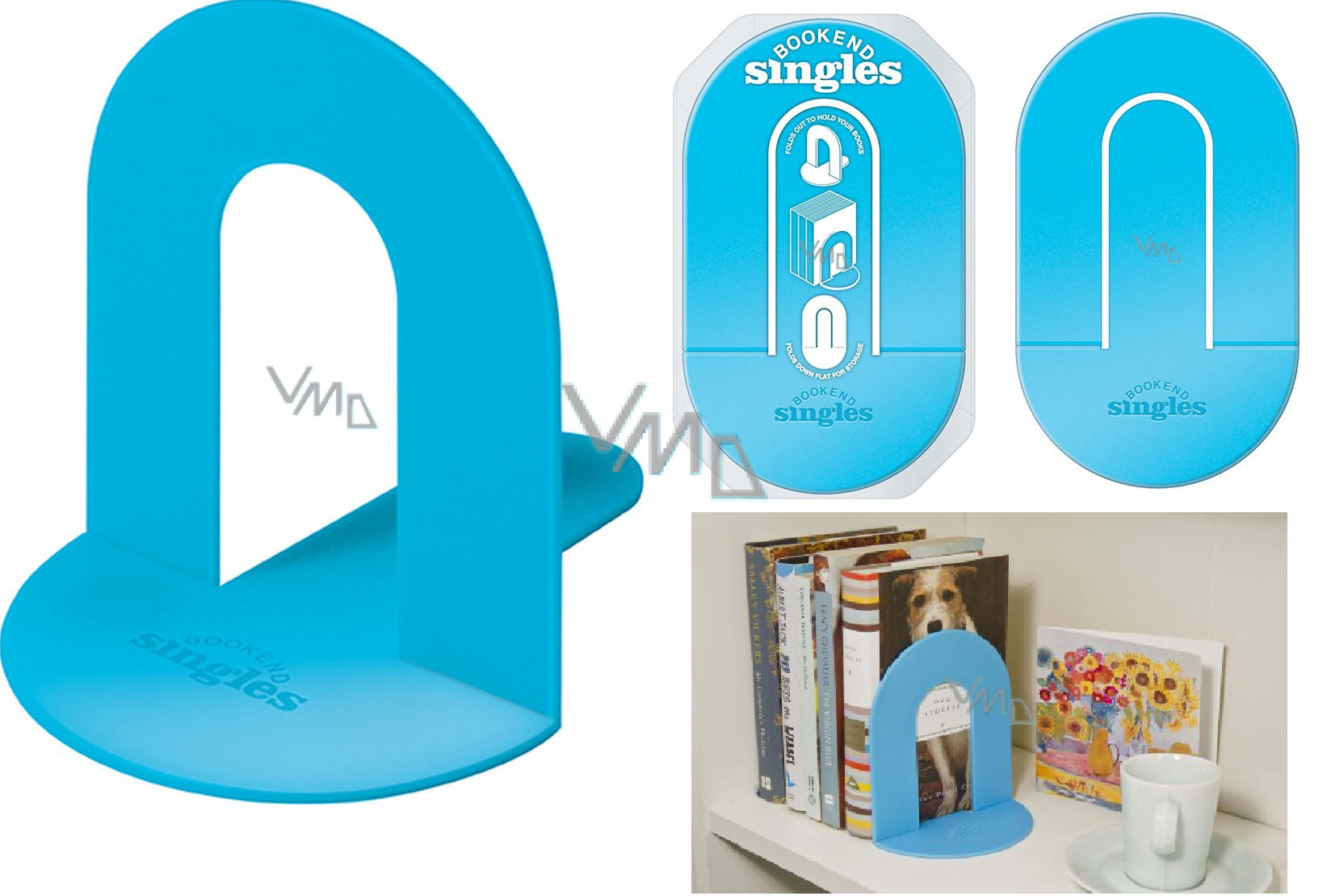 If Book End Singles Book Stopper Blue 124 x 3 x 207 mm VMD parfumerie