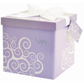 Angel Folding gift box with ribbon Purple 17 x 17 x 17 cm