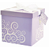 Angel Folding gift box with ribbon Purple 17 x 17 x 17 cm
