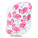Tangle Teezer Compact Professional compact hairbrush, Skinny Dip Flamingo Print