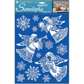 Stickers angels with snow effect 35 x 27.5 cm