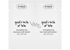Ziaja Goat milk with keratin hair shampoo 7 ml + goat milk hair mask 7 ml, sachet