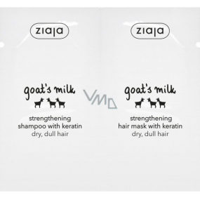 Ziaja Goat milk with keratin hair shampoo 7 ml + goat milk hair mask 7 ml, sachet