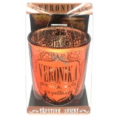 Albi Glittering candle holder made of glass for tea candle VERONIKA, 7 cm