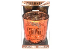 Albi Glittering candle holder made of glass for tea candle VERONIKA, 7 cm