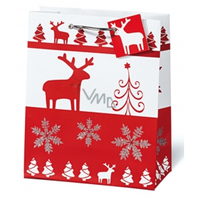 BSB Luxury gift paper bag 23 x 19 x 9 cm Christmas Red & White VDT 334 - A5