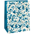 Ditipo Kraft gift bag 22 x 10 x 29 cm white, blue flowers
