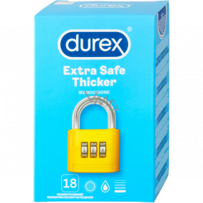 Durex Extra Safe Thicker latex condom, thicker, nominal width: 56 mm 18 pieces