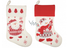Felt St. Nicholas white stocking 40 cm 1 piece