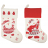 White and red felt Christmas stocking 40 cm 1 piece