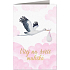 Nekupto Baby birthday card Stork with baby pink 115 x 170 mm 3600 F