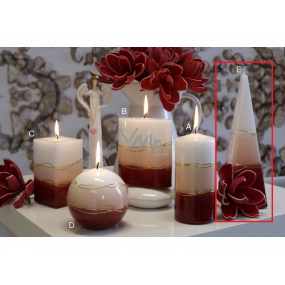 Lima Verona burgundy candle pyramid 75 x 250 mm 1 piece