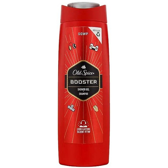 Old Spice Booster 2-in-1 Shower Gel and Shampoo for Men 400 ml