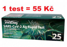 Wellion VivaDiag Rapid SARS-COV-2 AG Antigenní výtěrový test Covid-19 z kraje nosu (i pro děti) 25 kusů
