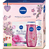 Nivea Miracle Garden Cherry Blossom & Red Berries 48h antiperspirant deodorant spray 150 ml + Miracle Garden Cherry Blossom & Pomegranate shower gel 250 ml + Rose Touch textile face mask 1 piece, cosmetic set for women