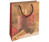 Nekupto Gift kraft bag 25 x 8 x 19 cm Christmas candle