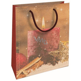 Nekupto Gift kraft bag 25 x 8 x 19 cm Christmas candle