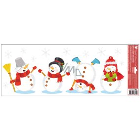 Window film without glue coloured Snowmen with glitter flakes 60 x 22,5 cm