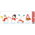 Window film without glue coloured Snowmen with glitter flakes 60 x 22,5 cm