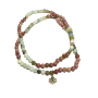 108 Mala Amazonite + Rhodonite + Lotus necklace meditation jewelry, natural stone, ball 6 mm