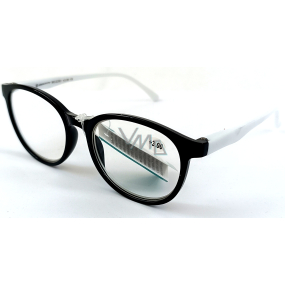 Berkeley Reading dioptric glasses +3.0 plastic black white side frames 1 piece MC2253