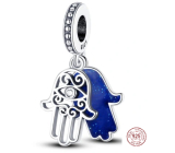 Charm Sterling silver 925 Hand of Fatima, Hamsa 2in1, pendant on bracelet symbol