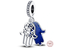 Charm Sterling silver 925 Hand of Fatima, Hamsa 2in1, pendant on bracelet symbol