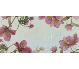 Albi Best wishes for an envelope Happy Birthday! pink flowers 9 x 19 cm