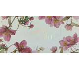 Albi Envelope greeting - money envelope, Happy Birthday! pink flowers 9 x 19 cm