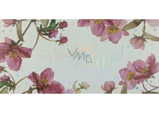 Albi Envelope greeting - money envelope, Happy Birthday! pink flowers 9 x 19 cm