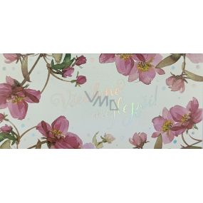 Albi Envelope greeting - money envelope, Happy Birthday! pink flowers 9 x 19 cm