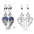 Charm Sterling silver 925 Shimmering split angel wings 2in1, bracelet pendant symbol