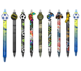 Colorino White ballpoint pen with blue star, blue refill 0,5 mm
