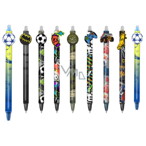 Colorino White ballpoint pen with blue star, blue refill 0,5 mm