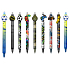 Colorino White ballpoint pen with blue star, blue refill 0,5 mm