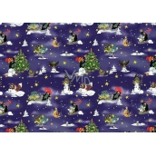 Nekupto Gift wrapping paper 70 x 200 cm Christmas Mole dark blue 1 roll